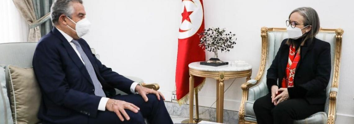 رئيسة الحكومة تستقبل رئيس الكنفدرالية التونسية للمؤسسات المواطنة